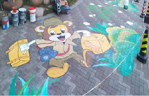 自贡夏季画地面彩绘会遇到的问题