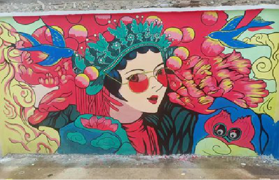 自贡墙体彩绘-网红墙