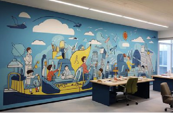 自贡办公室墙绘的特点。