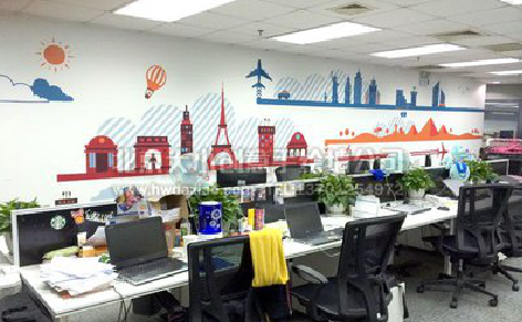 自贡教你设计办公室墙绘的方法。